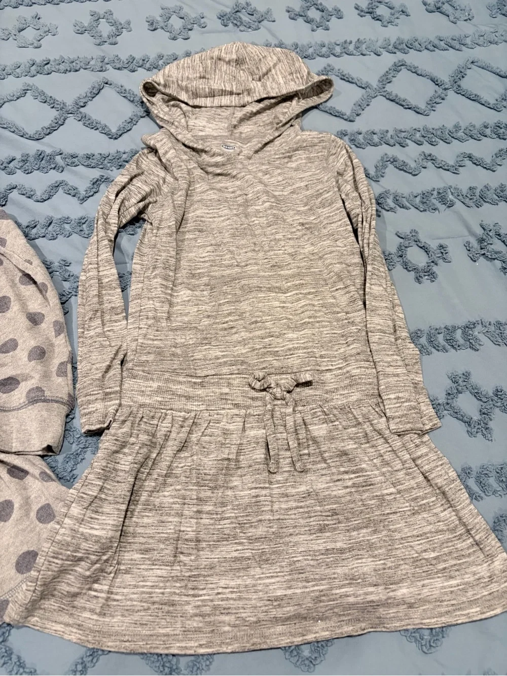 Old Navy Hooded Sweatshirt Dress Bundle Gray Polka Dot Size 6-7/Small